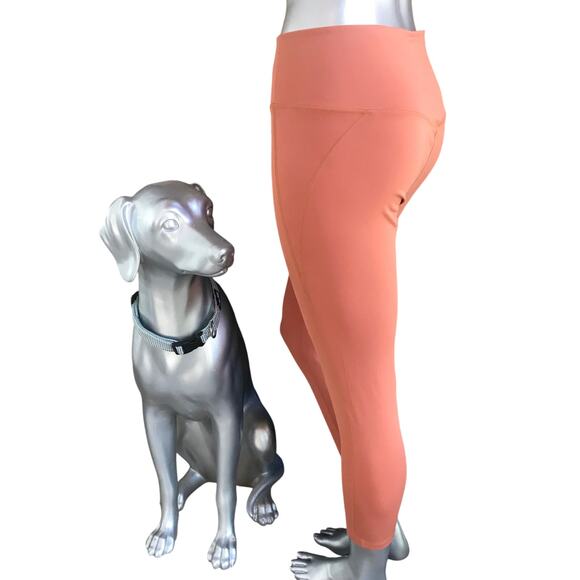 Girlfriend Burnt Orange High Waist Leggings Inner Back Pocket Women’s Size L - Picture 3 of 7